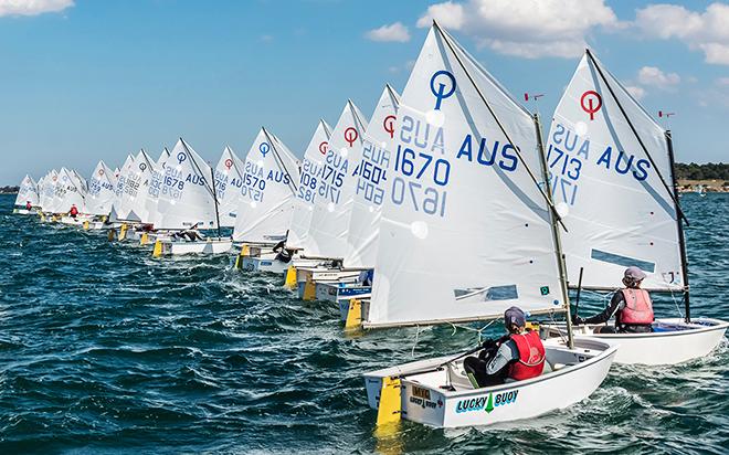 Race six open fleet - 2017 Gill Optimist Victorian Championships - Day 2 © Tom Smeaton